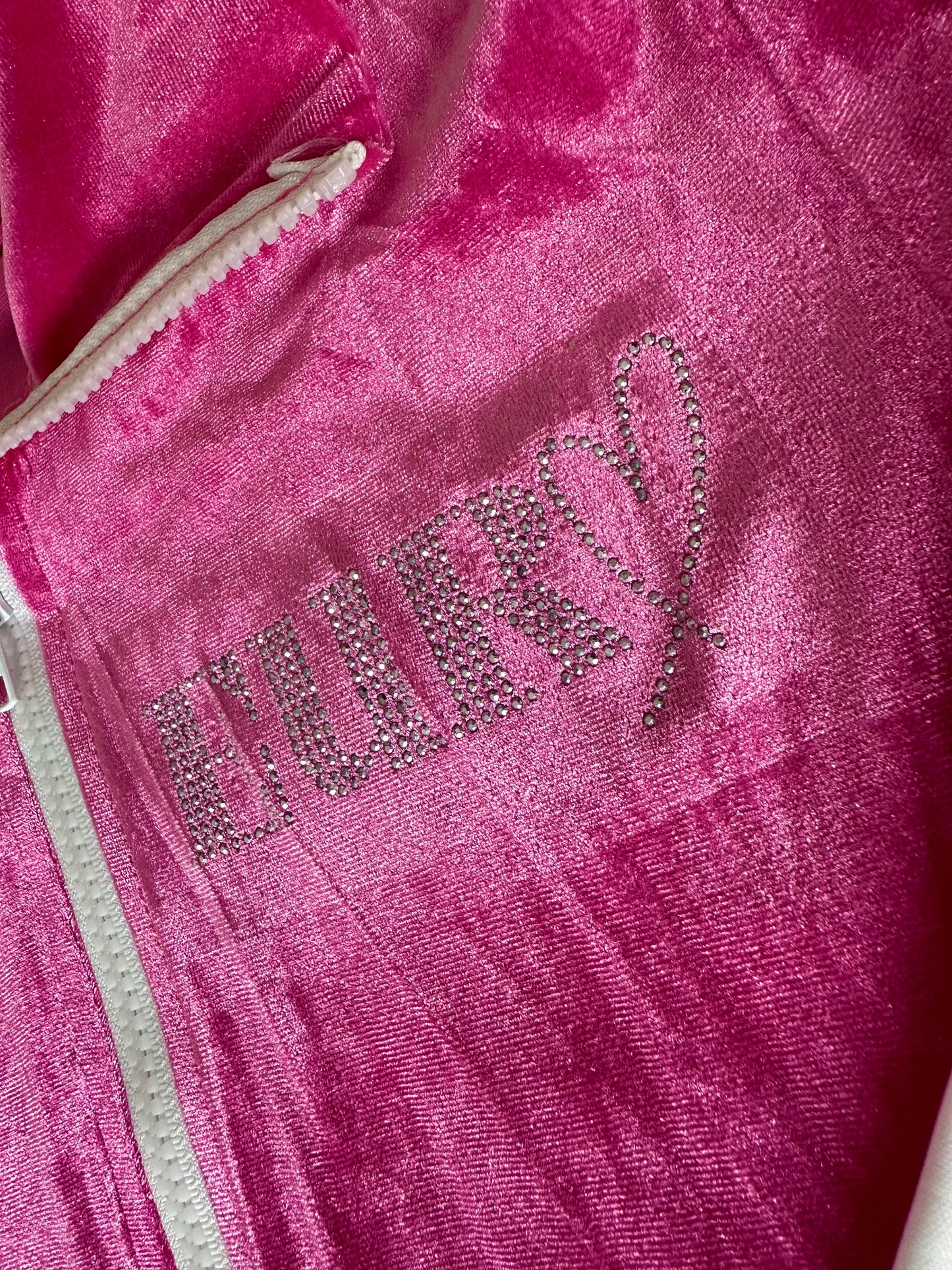 Pink Rhinestone Velour Set